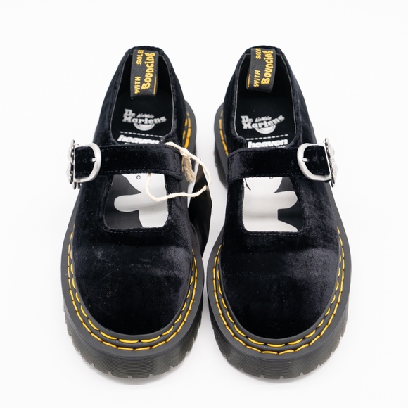 size 40EU 8.5 US Marc Jacobs Dr Martens Heaven Black Velvet Addina Mary Jane - Picture 3 of 11